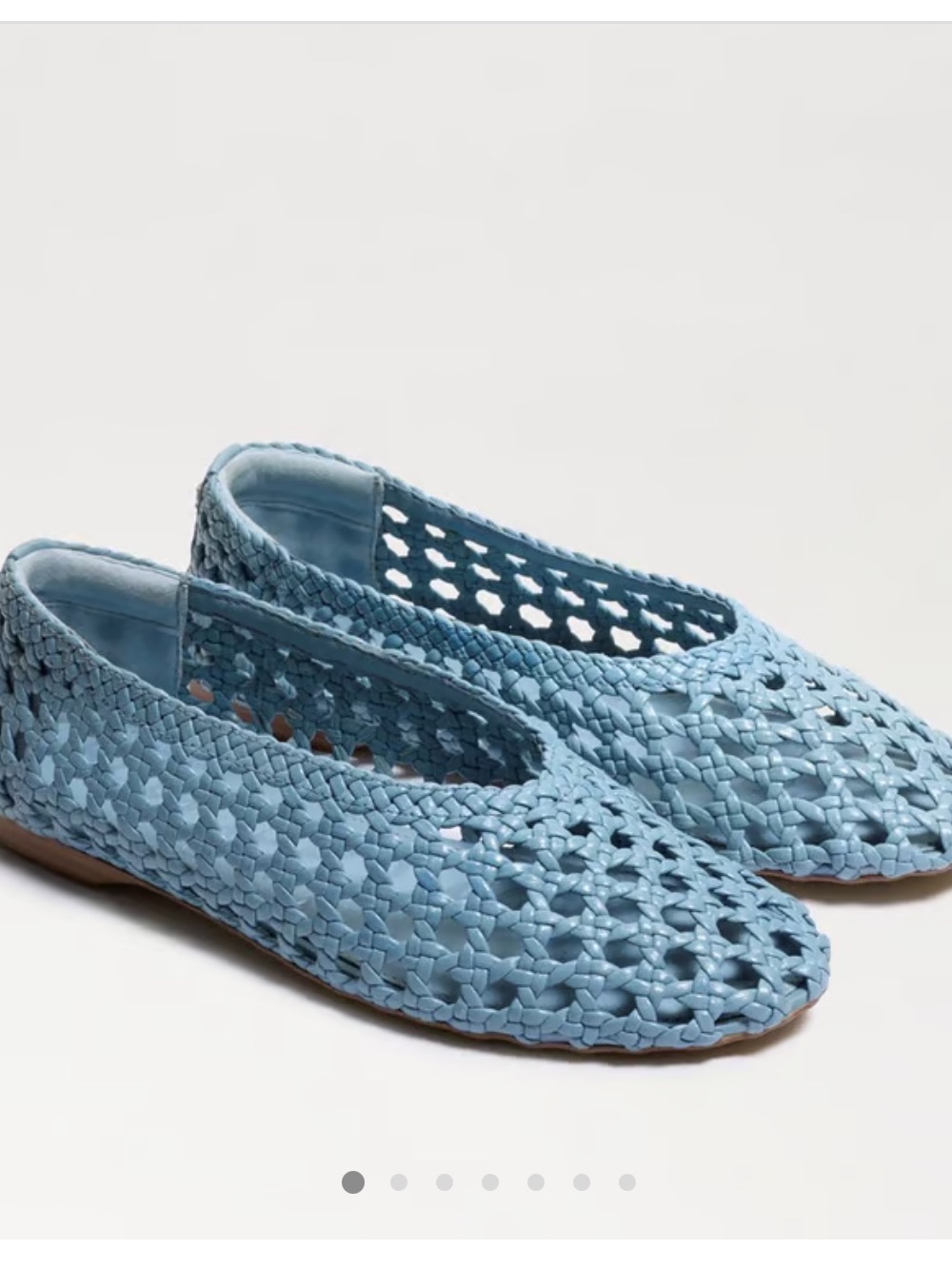 Sam Edelman Light Blue Woven Leather Moccasin Flats